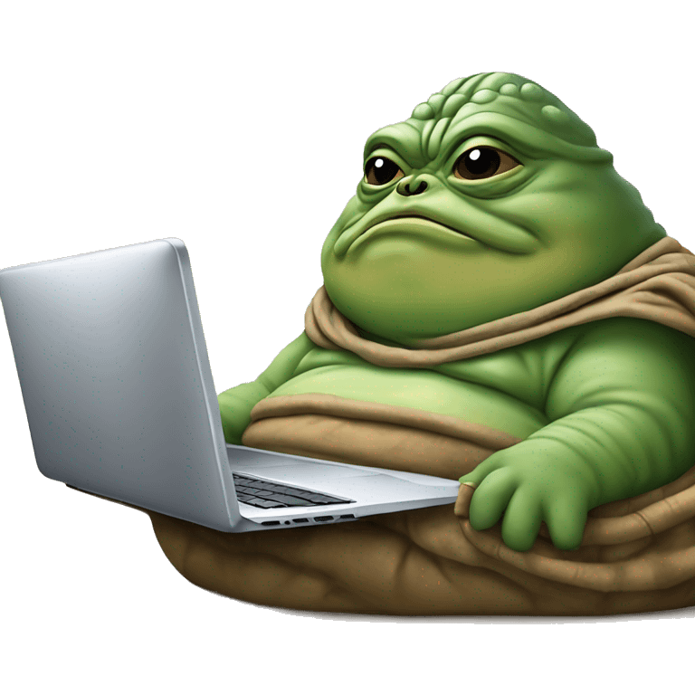 Jabba the Hutt from Star Wars with a laptop emoji