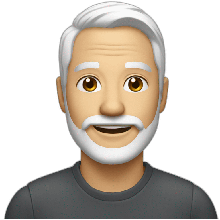 Create an emoji of a man smiling, with white hair and with a short but neat white beard emoji