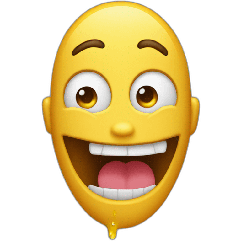 An emoticon has a capital letter A coming out of his mouth. emoji