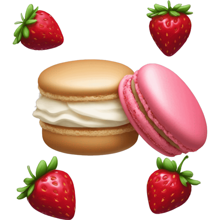 Stawberry and vanilla macaroon emoji