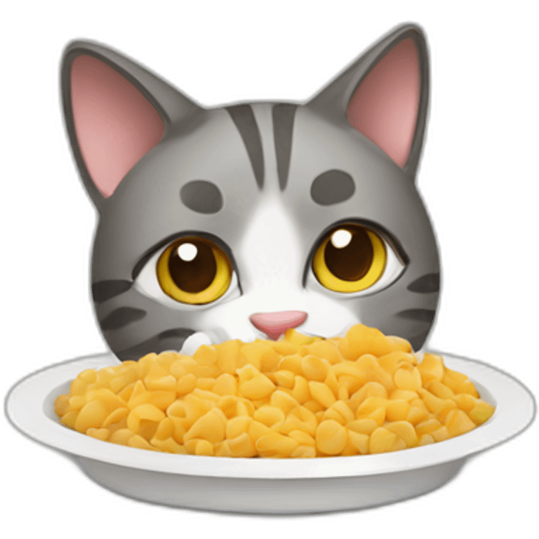 a cat eatting food emoji