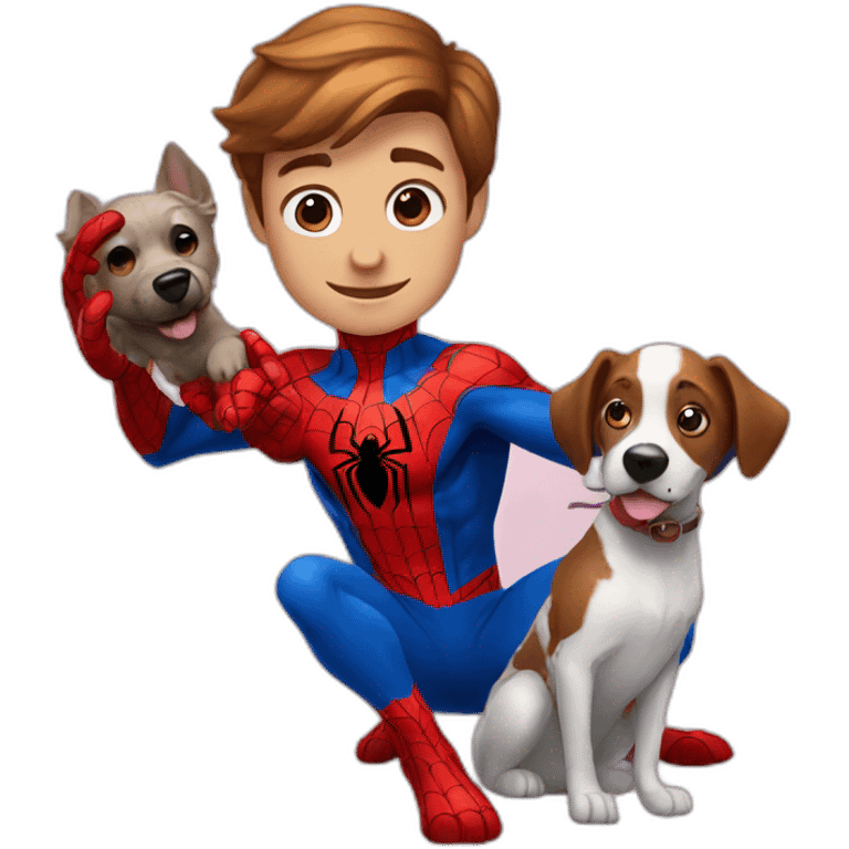 Spider-Man petting a dog  emoji