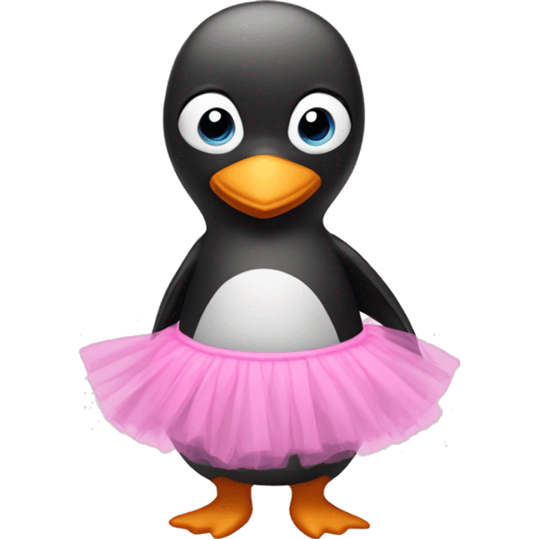 Generate a Pink penguin in a tutu  emoji