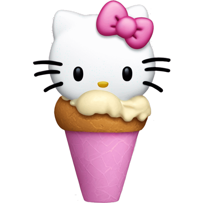 Hello kitty eating ice cream emoji