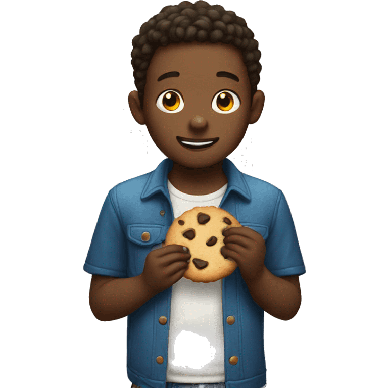 boy eating cookie emoji