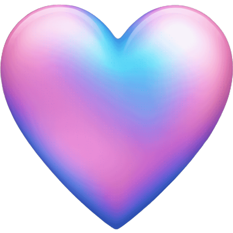 Iridescent Blue and pink heart emoji