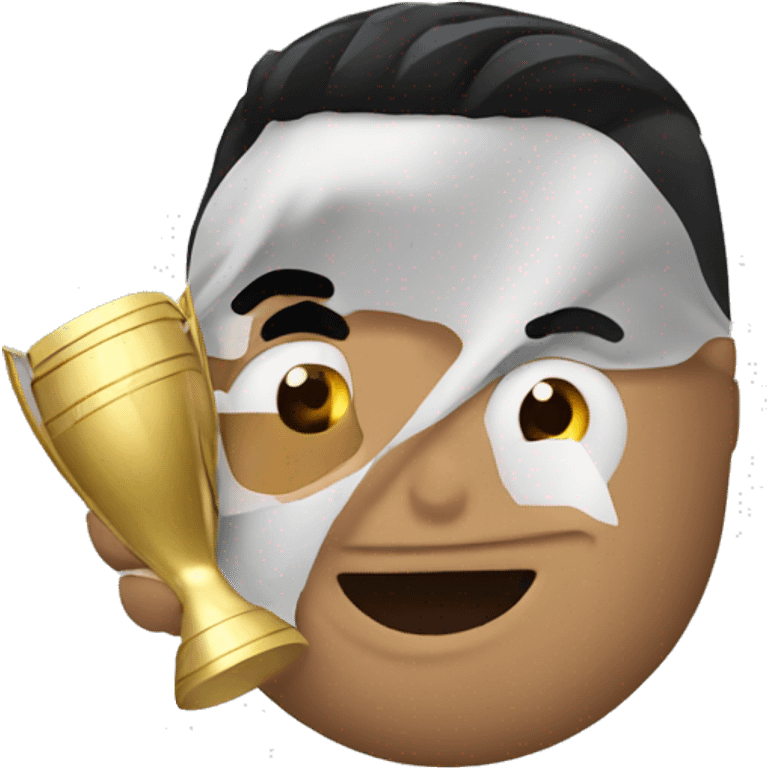 Cristiano Ronaldo con la copa del mundo emoji