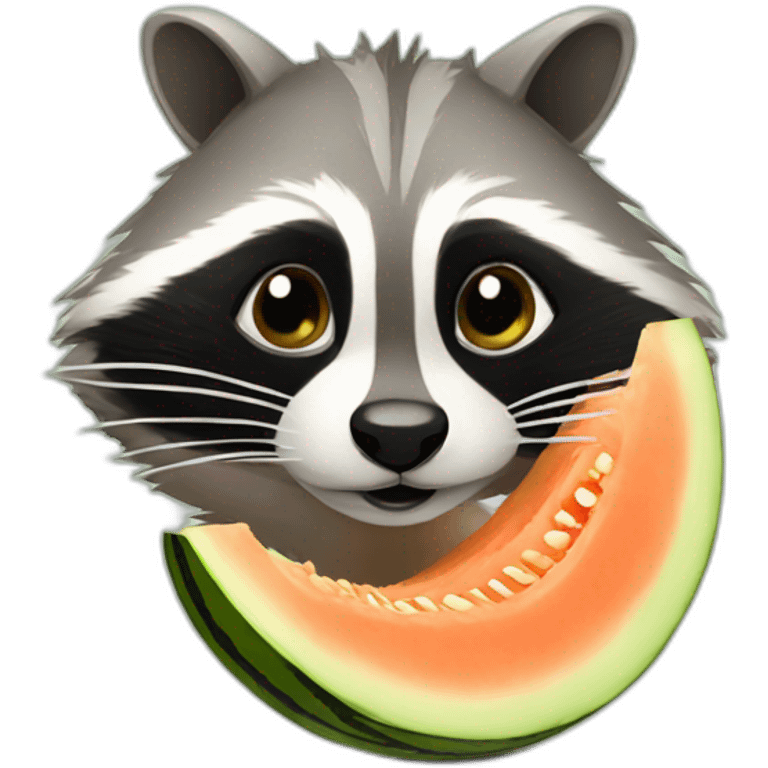 Racoon with 2 melons emoji