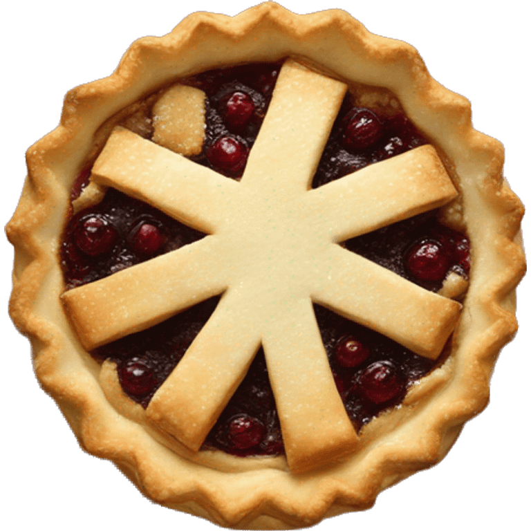 Mince pie with burgundy decoration emoji