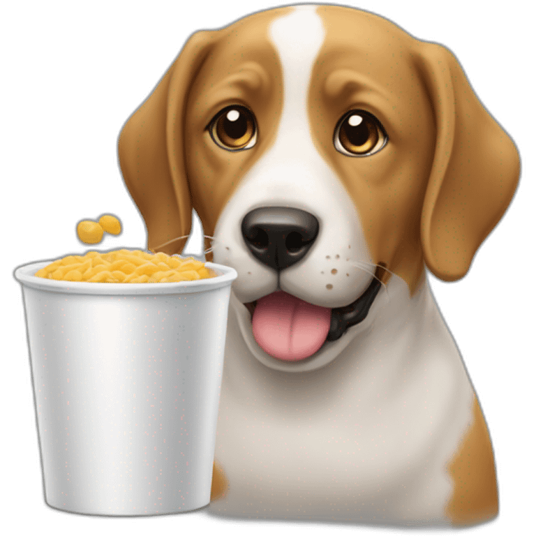 Un chien qui mange un chat emoji