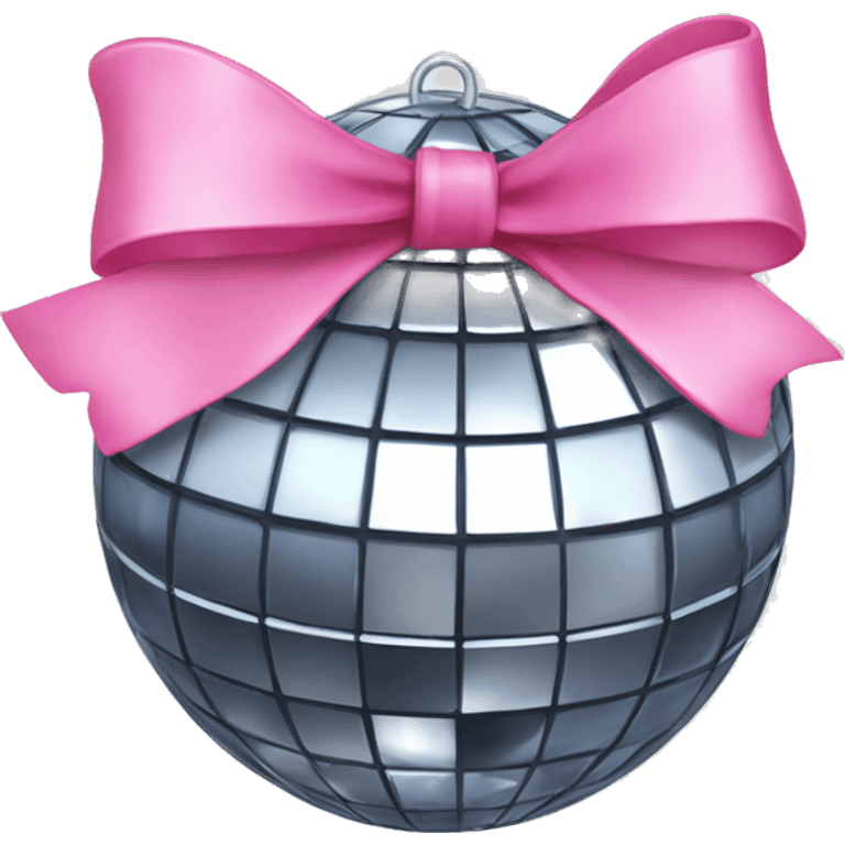 disco ball with pink bow emoji