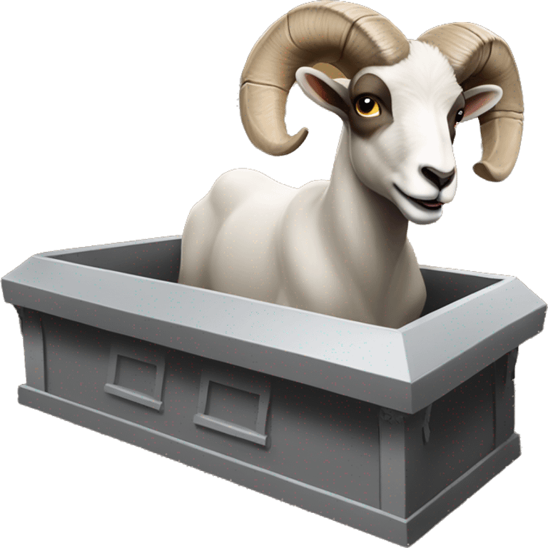 A ram jumping on a coffin that says Brock Purdy emoji