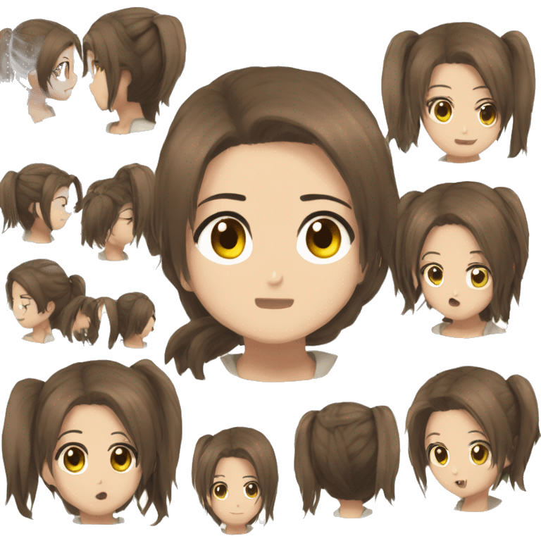 Sasha Braus brown hair hair in a ponytail anime attack on titan emoji