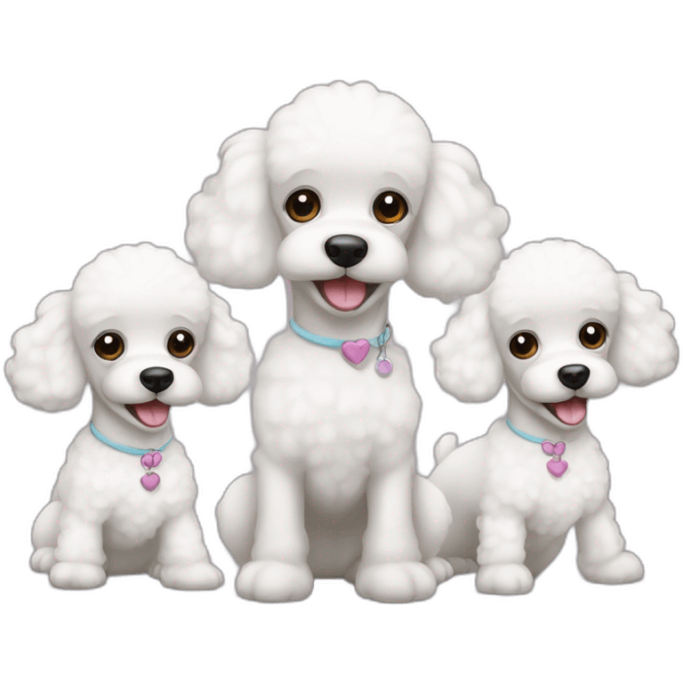 three-white-toy-poodles emoji