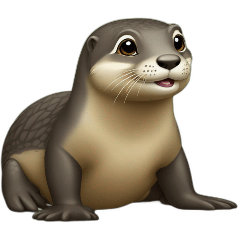 Loutre sur tortue emoji