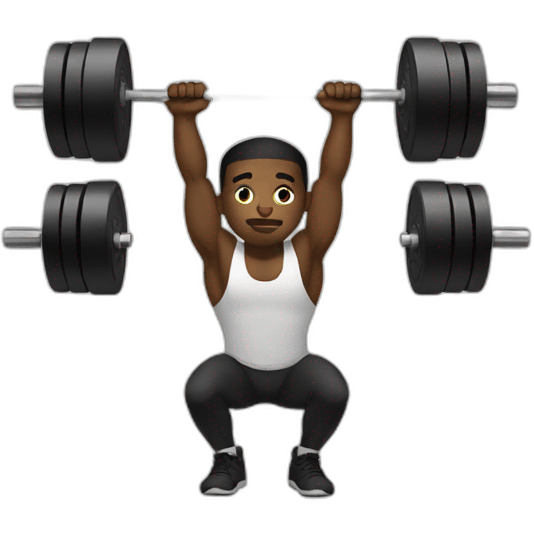 black guy weight lifting emoji