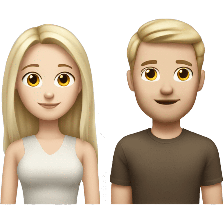 Pale brunette girl with pale blonde boyfriend  emoji