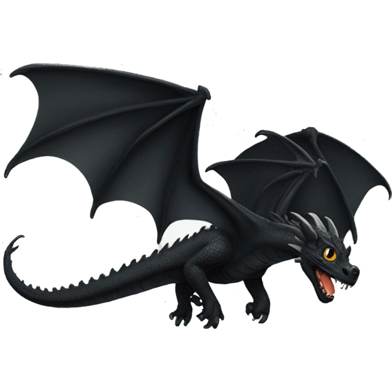 Black Dragon  flying  emoji