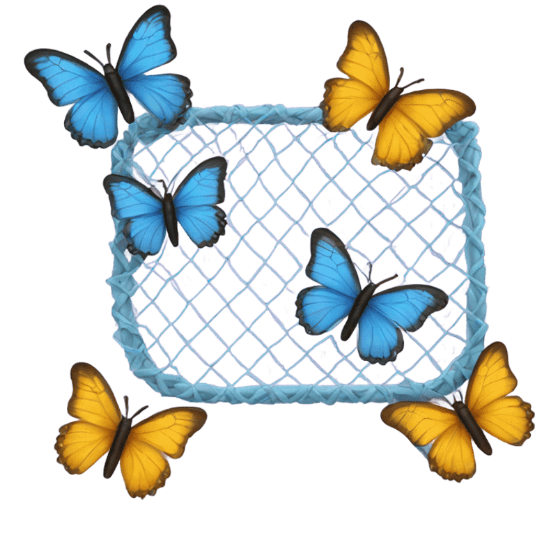 a net with butterflies emoji