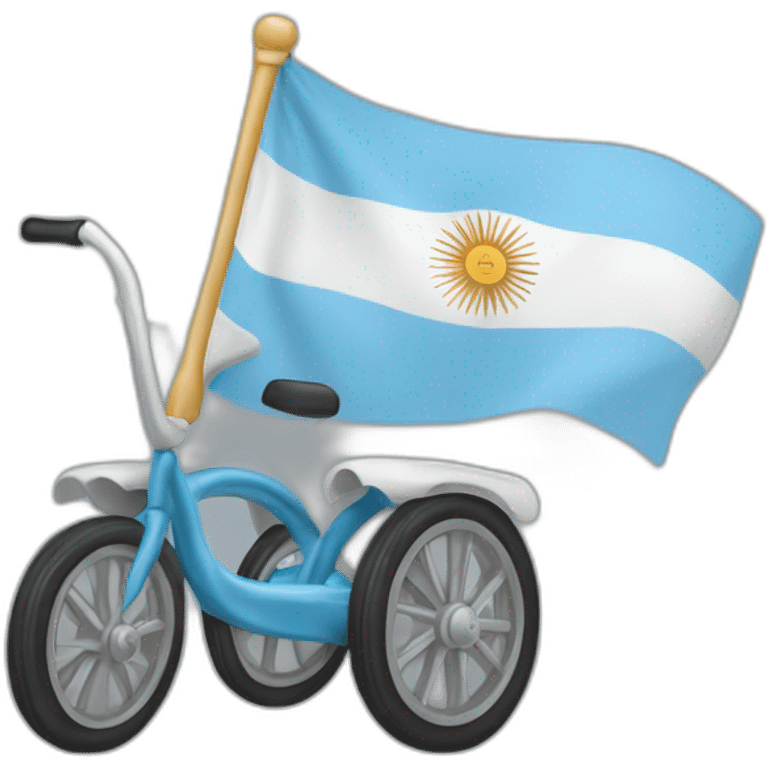 Silla de ruedas con bandera argentina de fondo emoji