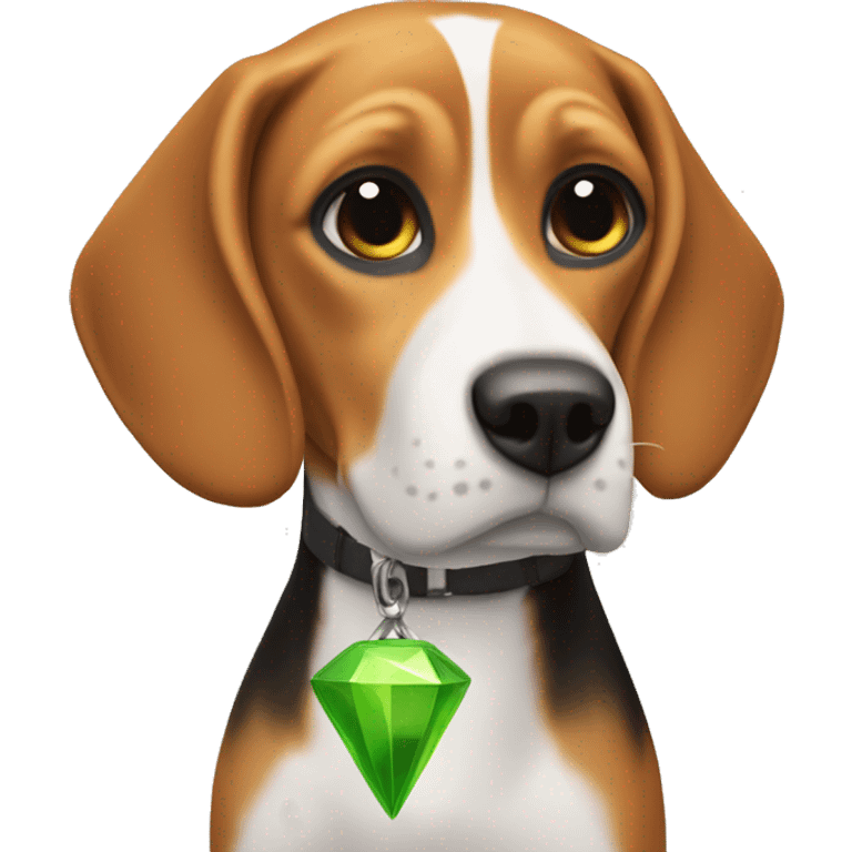 Beagle with Sims Plumbob emoji