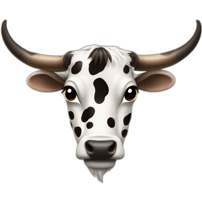 SPOTTED LONGHORN COW LONG LONG emoji