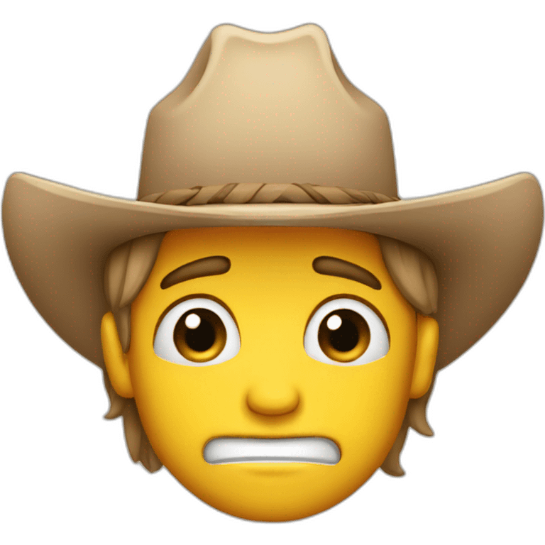 Crying cowboy smile emoji