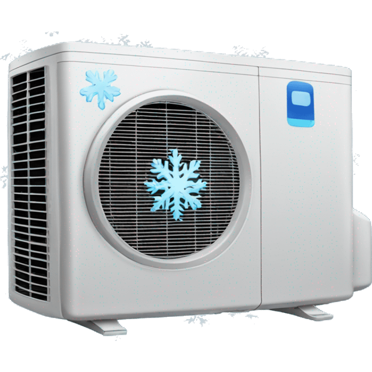 Air conditioner. Snowflakes comes out of it. Blue and cold. emoji