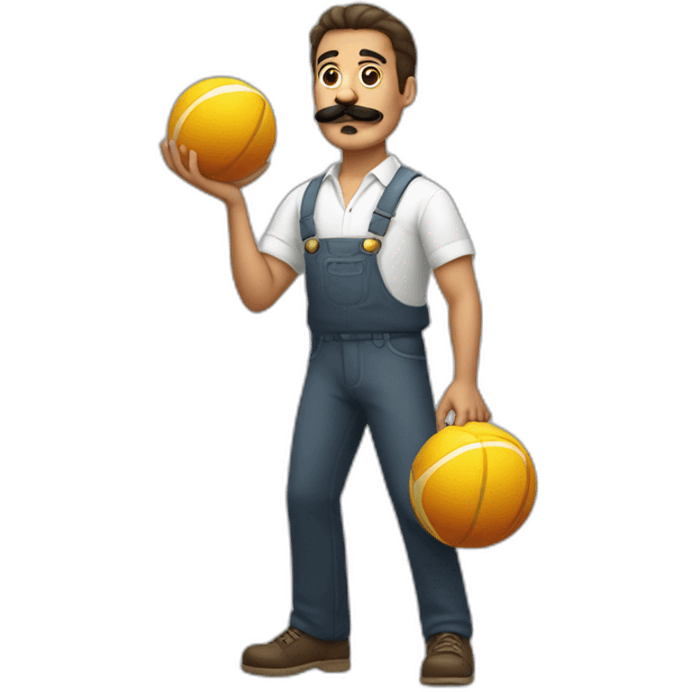  Expressively strenuously carrying heavy balls white Cuban Man with mustache emoji