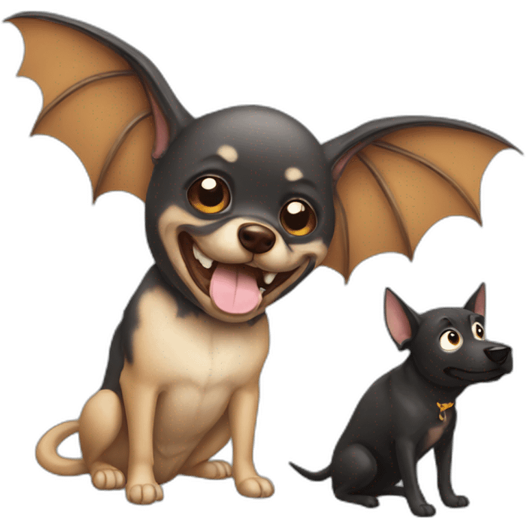 Bat with dog  emoji