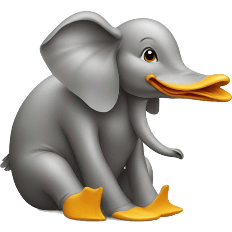 duck sitting on an elephant emoji