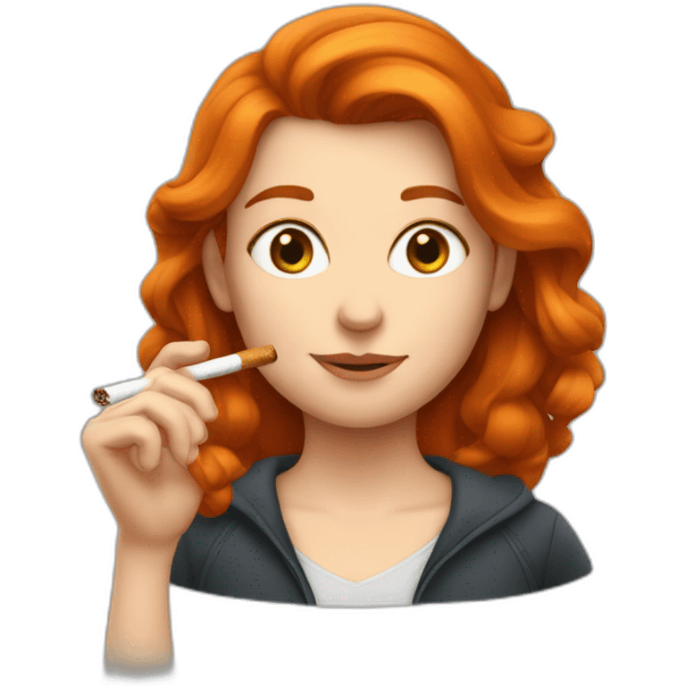 Rousse avec une cigarette emoji