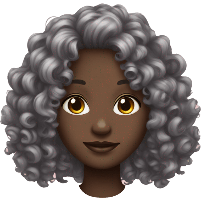 dark skin curly hair pretty face braces emoji