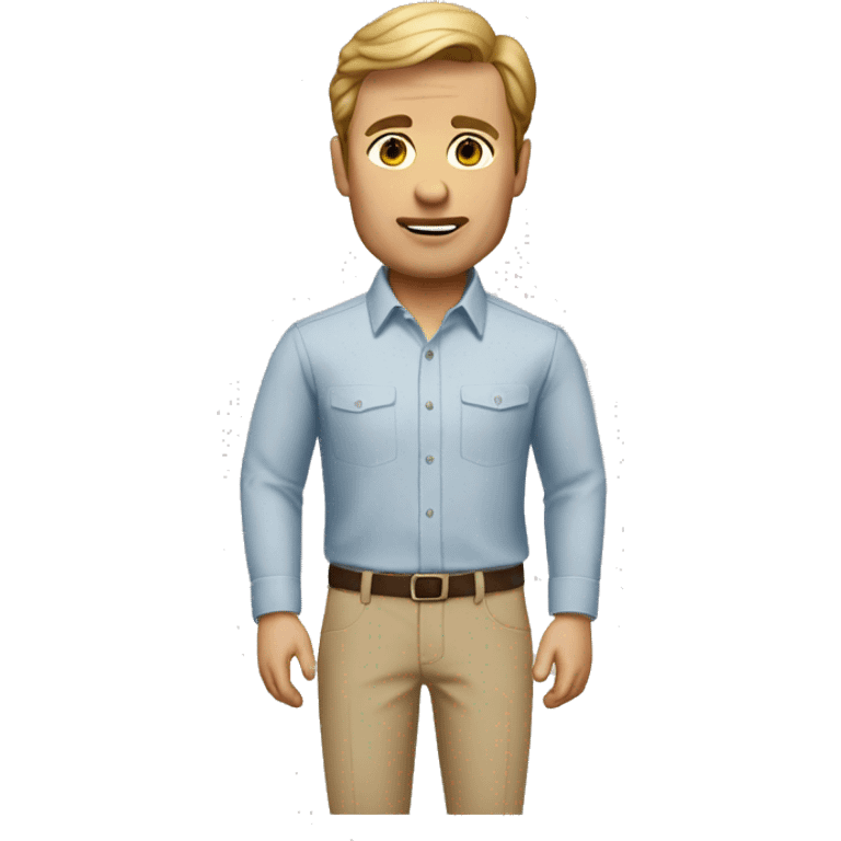 Memoji of Michael from the Office Wearing: Slightly rumpled button-downs and khakis emoji