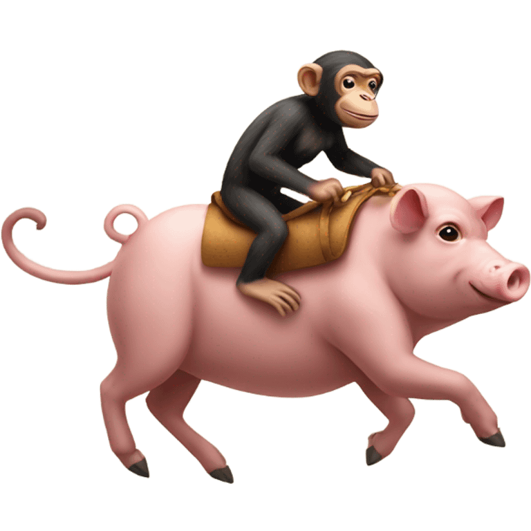 Monkey riding a pig emoji