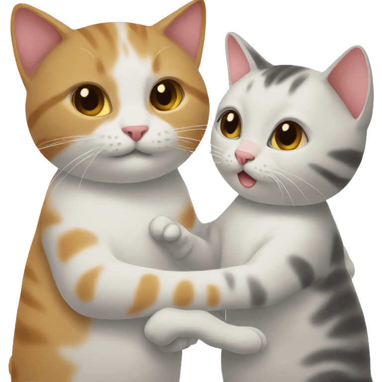 two cats holding hands emoji