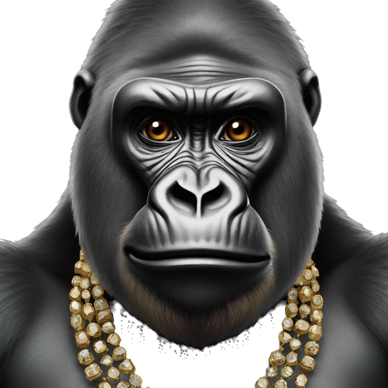 Gorilla with jewelry emoji