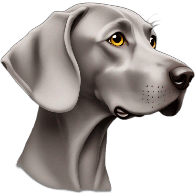 shorthair weimaraner head 3/4 profile emoji