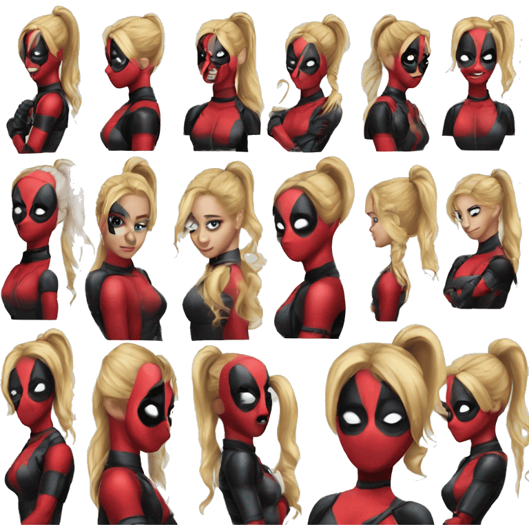 ponytail blond lady deadpool emoji