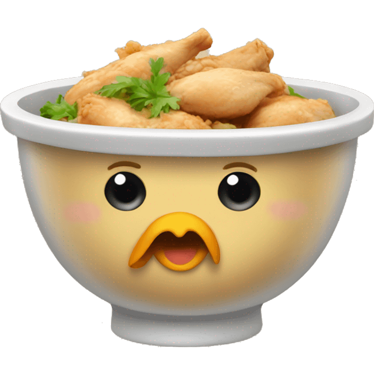 A bowl with chicken sablob emoji