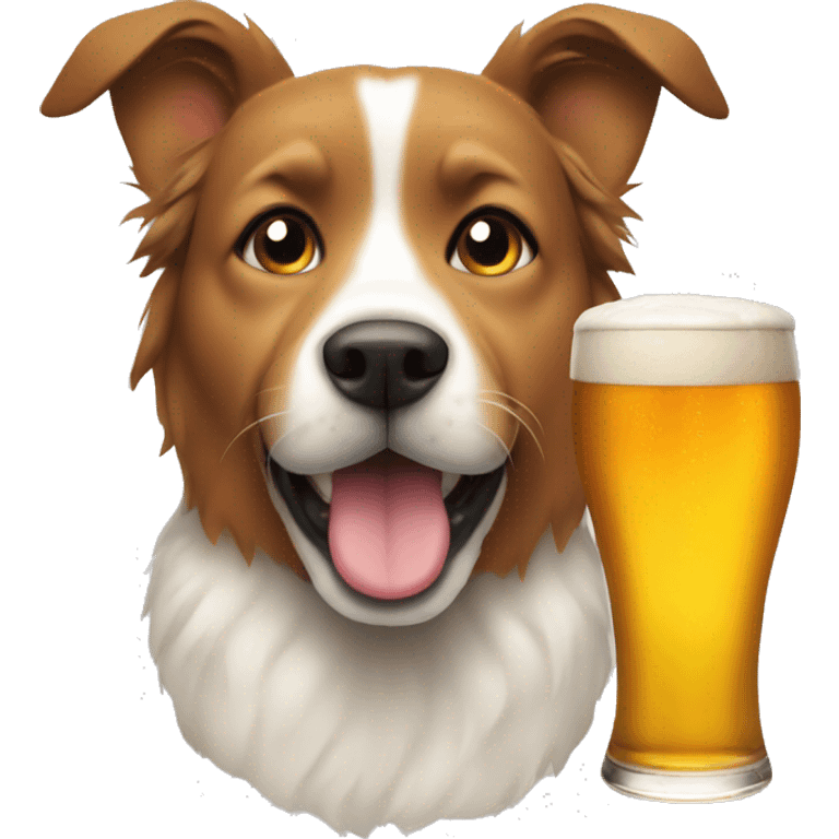 Dog and beer emoji