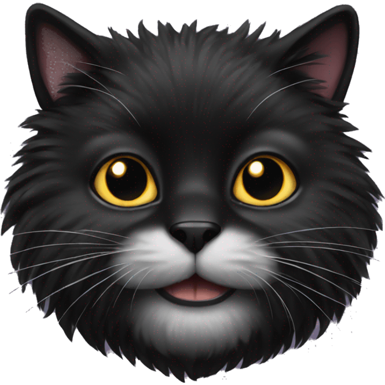 Black fluffy cat emoji