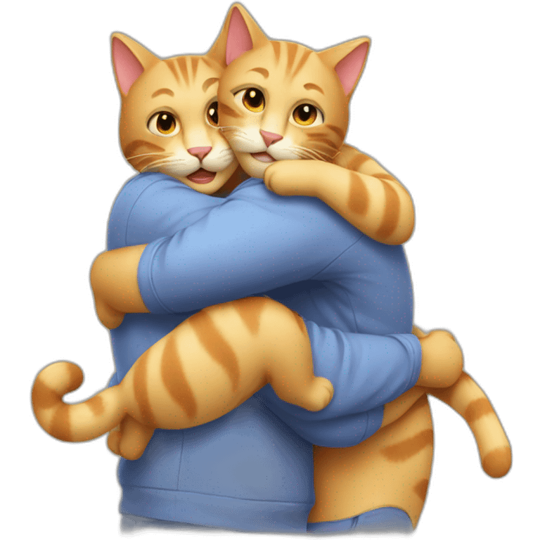 Cats hug emoji