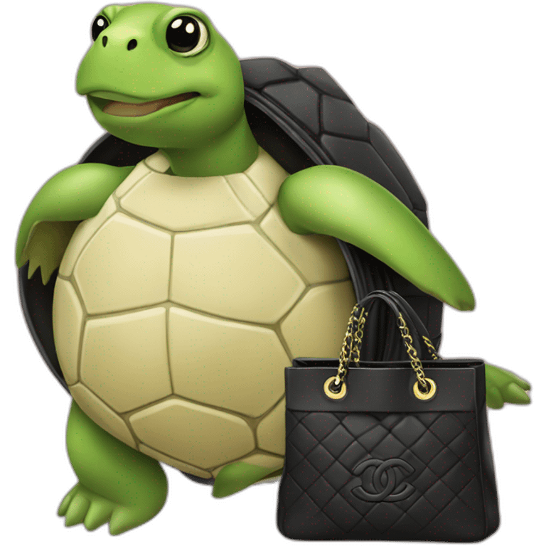 turtle with a Chanel bag  emoji