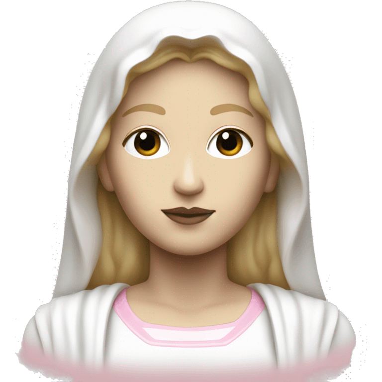 White and light pink Madonna statue emoji