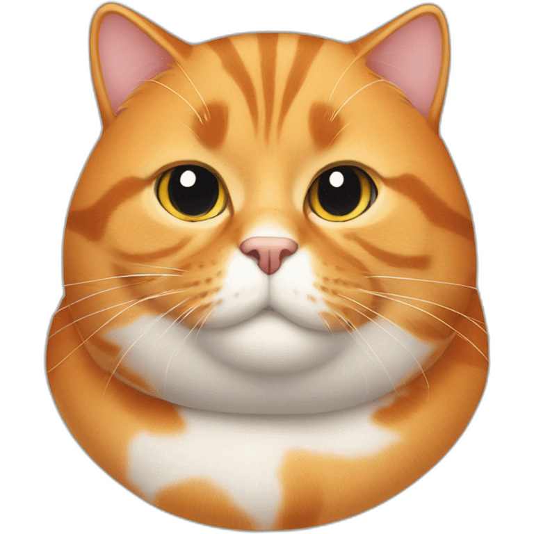 obese orange cat with black and white spots emoji