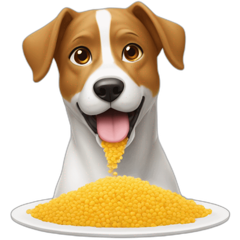 Un chien qui mange du coucous emoji