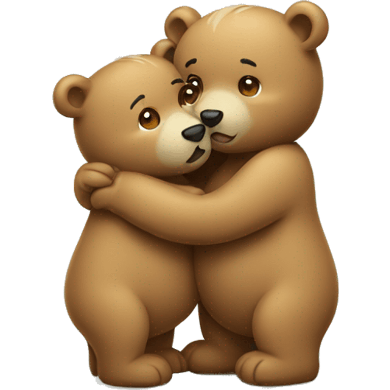 Cute Bears kissing  emoji