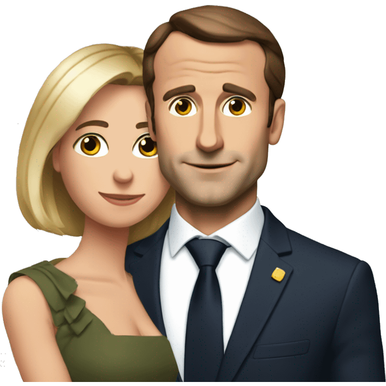 Macron qui embrasse Brigitte  emoji