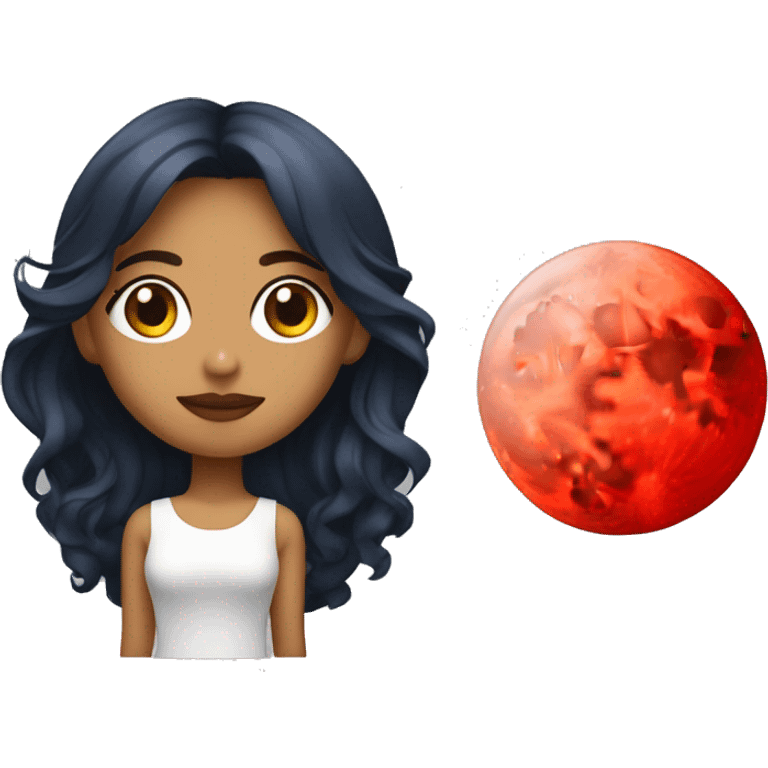 Chica dominicana con un lunar en el medio de la nariz y cabello rojo cobrizo emoji